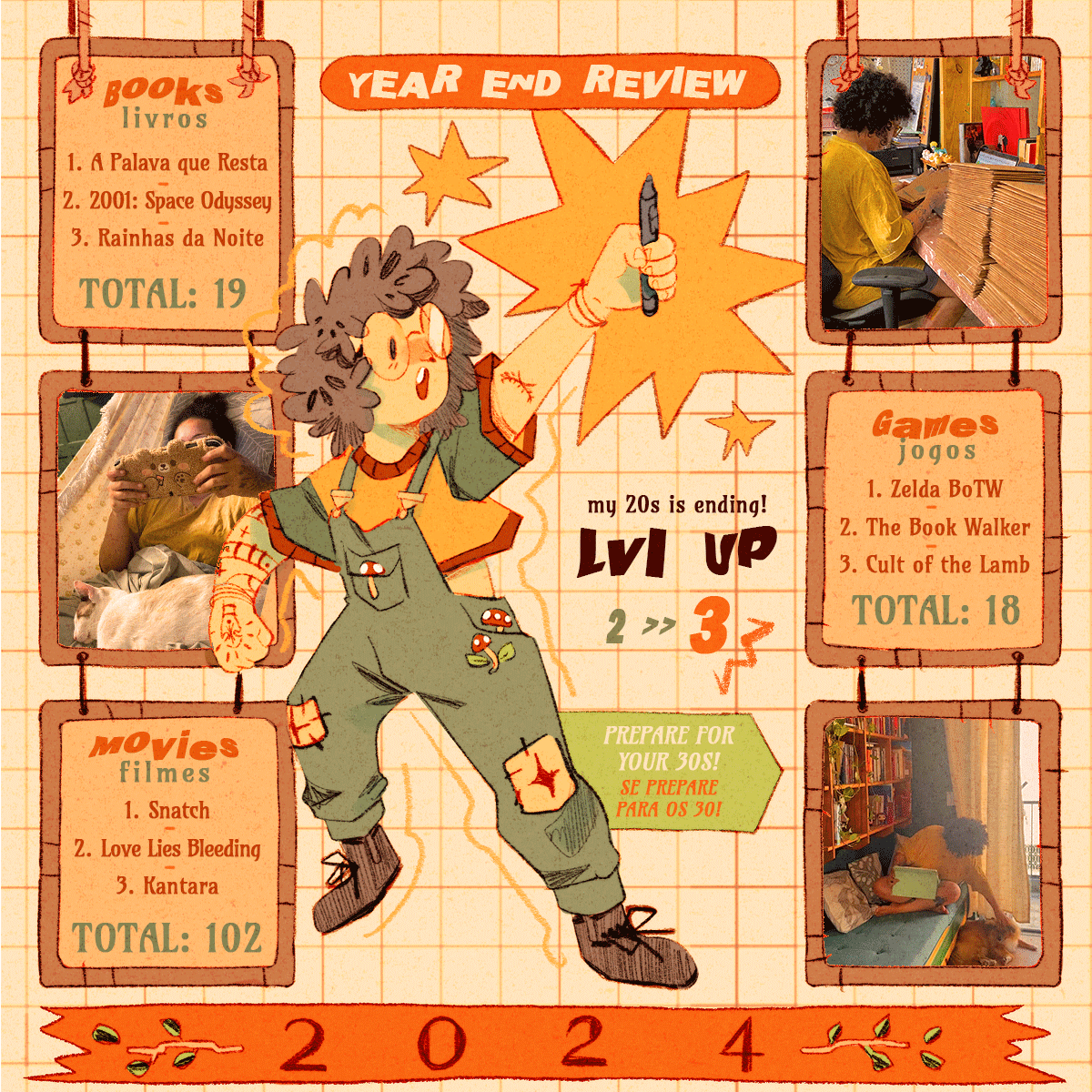 here we go againnnn ! #YearEndReview 🌿 the last of my 20s felt so much like a preparation for my 30s. i'm so excited for 2025, with my first game demo release and my next graphic novel coming. I've so much I want to share with y'all!! here's for a GREAT new year 🥂