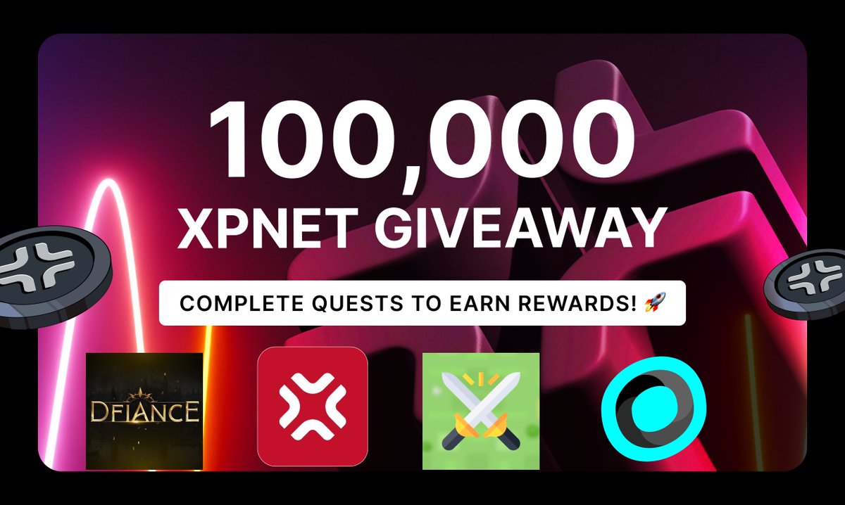 🚀 Massive Giveaway Time!

We’ve partnered with <a href="/Orbler1/">Orbler</a> <a href="/Coin_Crusade/">Coin Crusade</a>  <a href="/Dfiancegame/">Dfiance</a>  for an epic campaign! 🎉

🎁100,000 $XPNET Tokens Prize Pool!

🔗 Join the giveaway campaign on Galxe :
app.galxe.com/quest/xpnet/GC…

Complete the tasks for a chance to win!  Don’t miss out on your