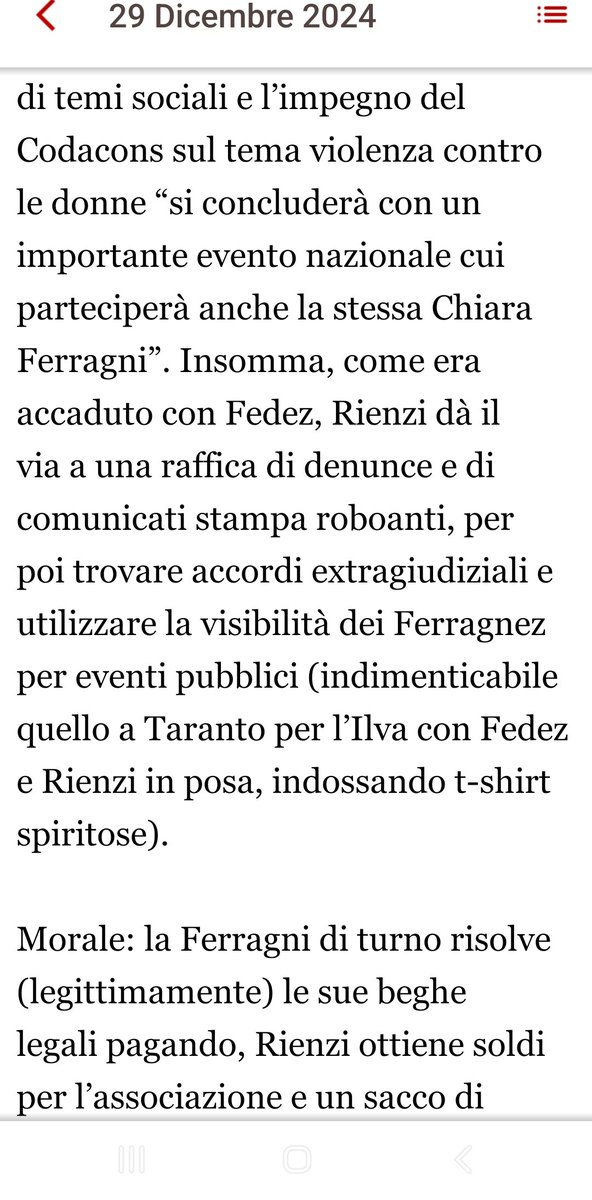 I soldi comprano tutto, perfino la giustizia. Grazie a #SelvaggiaLucarelli per avermi aperto gli occhi su chi fosse #ChiaraFerragni e la falsa beneficienza. Articolo completo sul #FattoQuotidiano di oggi #29dicembre.
(Il #Codacons che scende a patti con la Ferragni é deludente)
