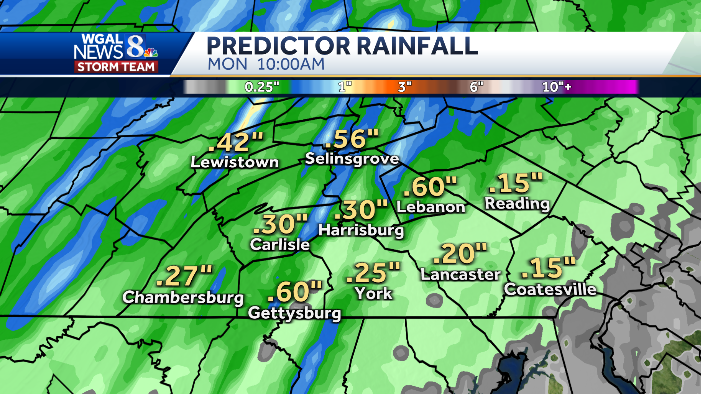 MaryEllenPannWx's tweet image. 💧 So far, since Friday, we have picked up anywhere from 0.10" in northwest counties to over 0.75" in the east.  An additional 0.24" to 0.50" of rain is expected tonight. #PAwx #neededrain