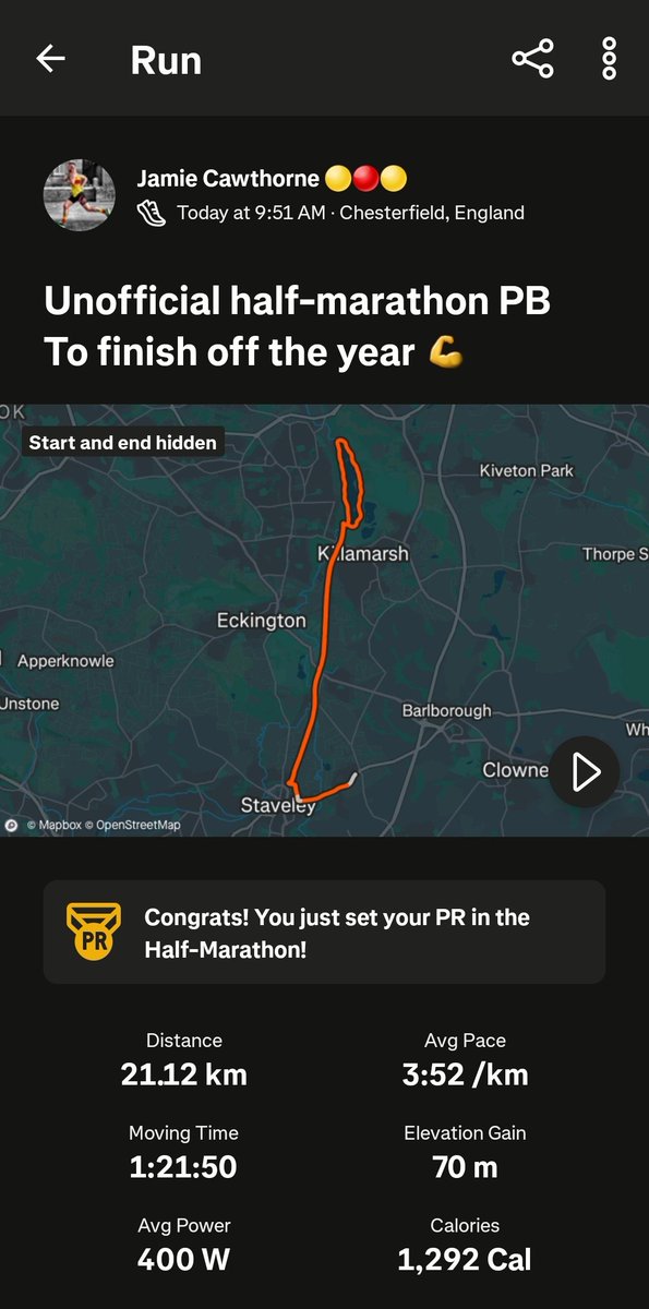 Captainbiglegs's tweet photo. What an awesome way to round off my year an unofficial half-marathon PB 💪 I'm really surprised about it seeing how my diet has been cheese and Ferrero rocher since Christmas 😅
#run #runner #running #loverunning #ukrunchat
#Workout #runnerscommunity #runrunrun
#runingman #fit https://t.co/W9UkA89xnU