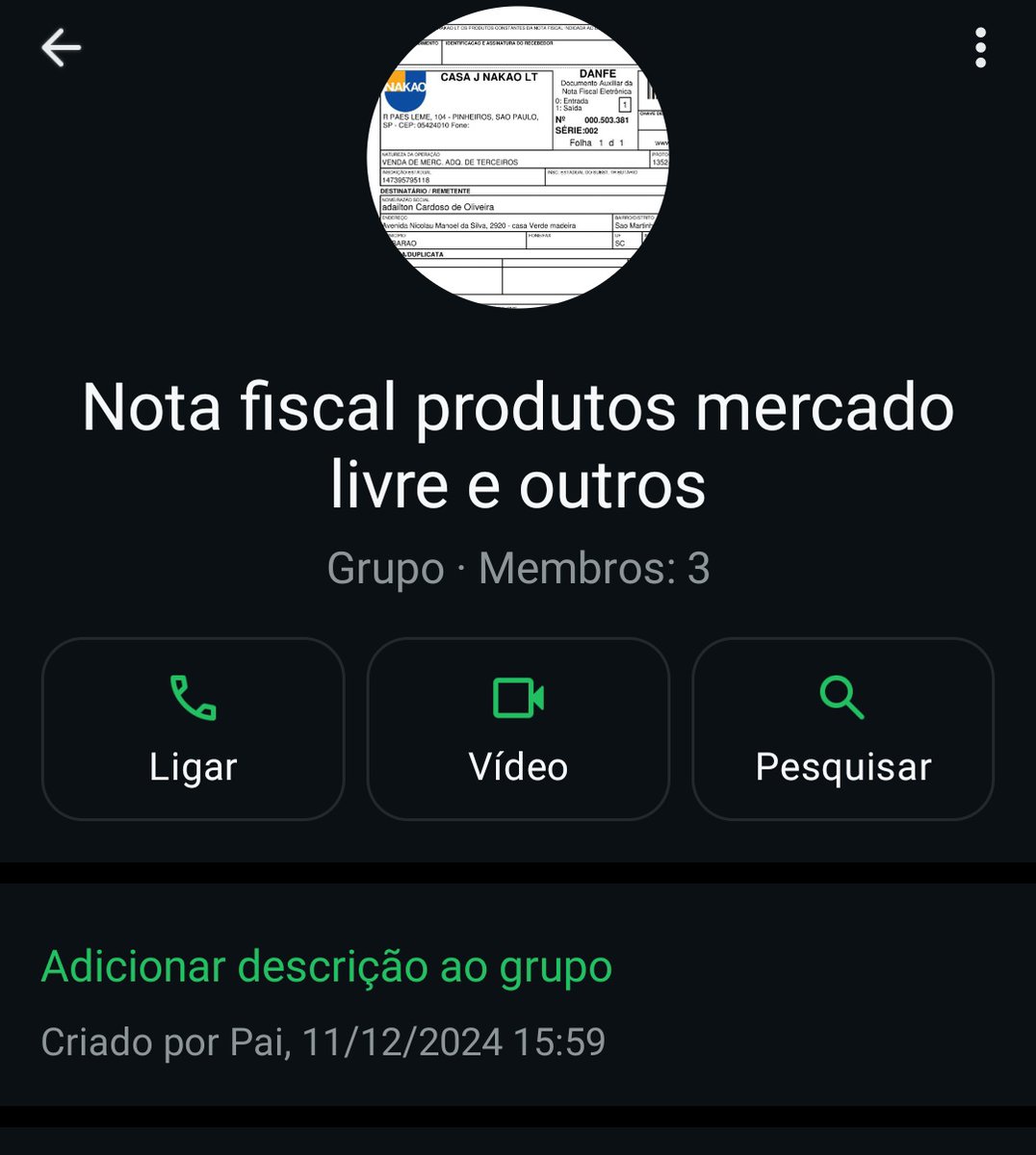 Meu pai criou mais grupos
