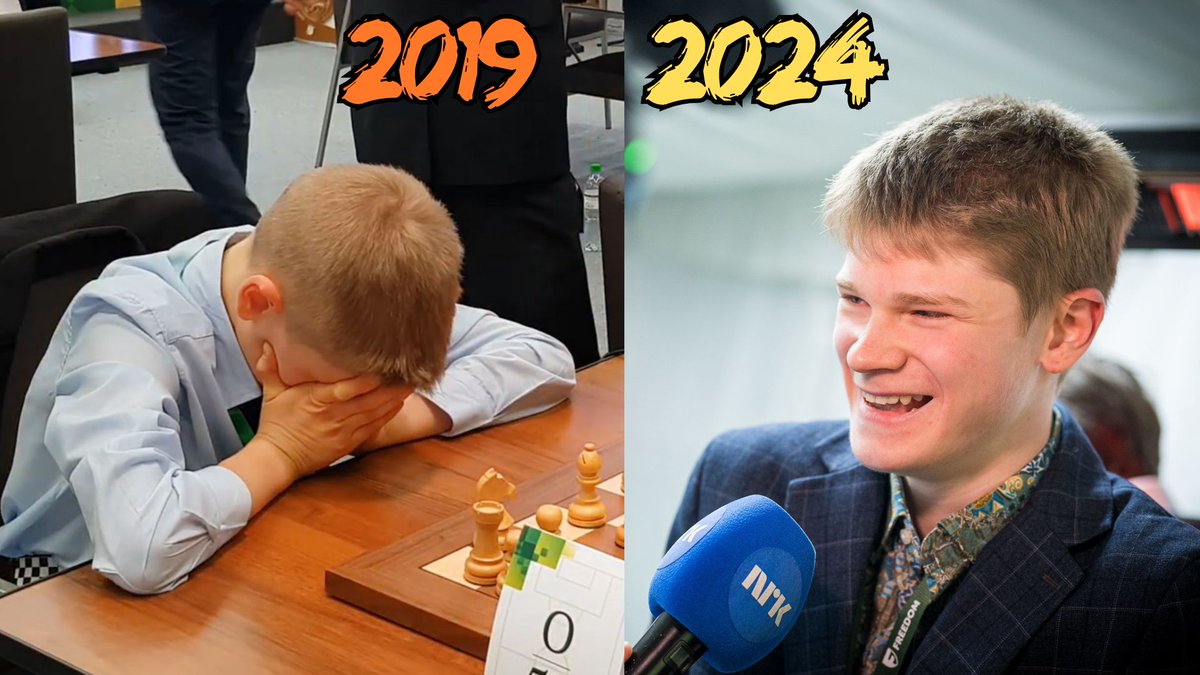 ChessbaseIndia's tweet photo. We saw Volodar Murzin in 2019 at the World Blitz Championships with his head in his hands. He was crying at the board. The 13-year-old had just lost an equal endgame against an experienced GM and couldn't come to grips with the loss. He composed himself by sitting there for nearly 3 minutes and went on two beat two 2500+ GMs in the next rounds. This is when we realized what a strong character this youngster has.

In the next 5 years the Russian boy has grown from strength to strength and now at the age of 18, he has become the World Rapid Champion in New York ahead of players like Caruana, Nakamura, Nepo, So, Giri and so many stalwarts. Murzin's endgame skills have always been high class and his solidity has never been in question, but at the Wall Street, he layered his game with new facets and the results are here for all of us to see - wins against Caruana, Nakamura, Praggnanandhaa, Duda - absolutely stunning.

The boy next aims to cross 2700 Elo and eventually would like to become the Classical world champion. It's amazing that in the world of chess we have the classical and rapid world champions - both 18 years old (born in 2006). The interesting story here is that when Gukesh won the world under-12 title in 2018 in Santiago, Spain, he scored 10.0/11 to become the champion. There was only one game he lost and that was against Volodar Murzin!

Photos: Sagar Shah, Lennart Ootes

#chess #chessbaseindia #volodarmurzin #talent #prodigy