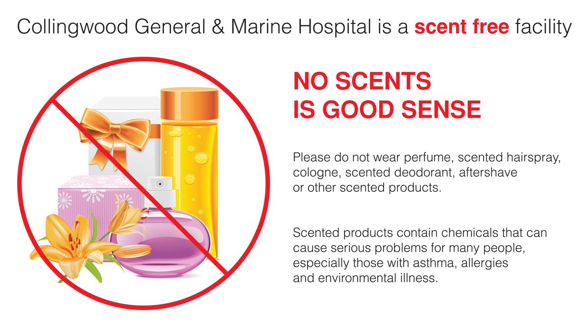 For the health and comfort of all, please refrain from wearing scents or fragrances when visiting the hospital. Your cooperation helps create a safer, more comfortable environment. Thank you! #FragranceFree #HospitalCourtesy ow.ly/BCOW50UwaB6