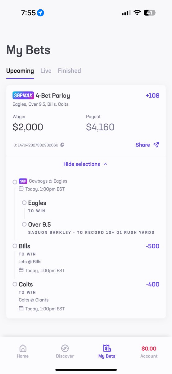 SweatFreeBets's tweet photo. $2000 going to be $10,000 by the end of the day 

Slip #1 

#NFL #PrizePicks #GamblingX https://t.co/9cQegI2NBx