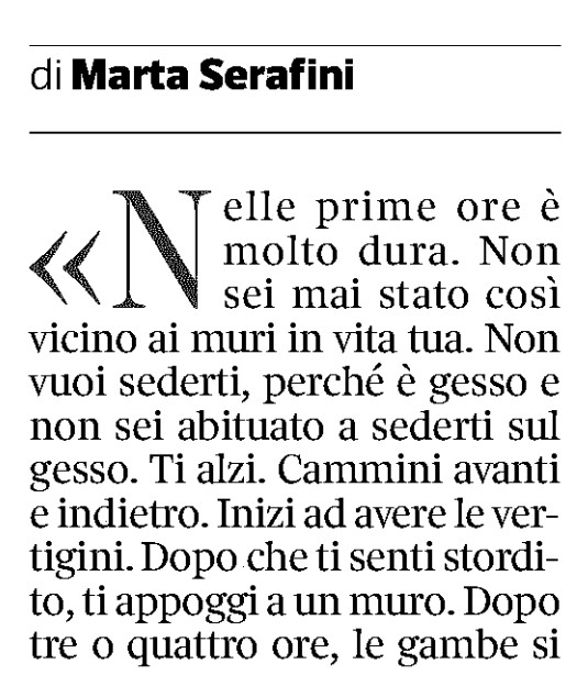 "...e poi urli e nessuno ti sente". 
Così descrive l'isolamento nel carcere di Evin <a href="/HumanRightsWa17/">HumanRightsWatch</a> dove si trova in queste ore infinte <a href="/ceciliasala/">Cecilia Sala</a> 

#ritaglietti🗞️