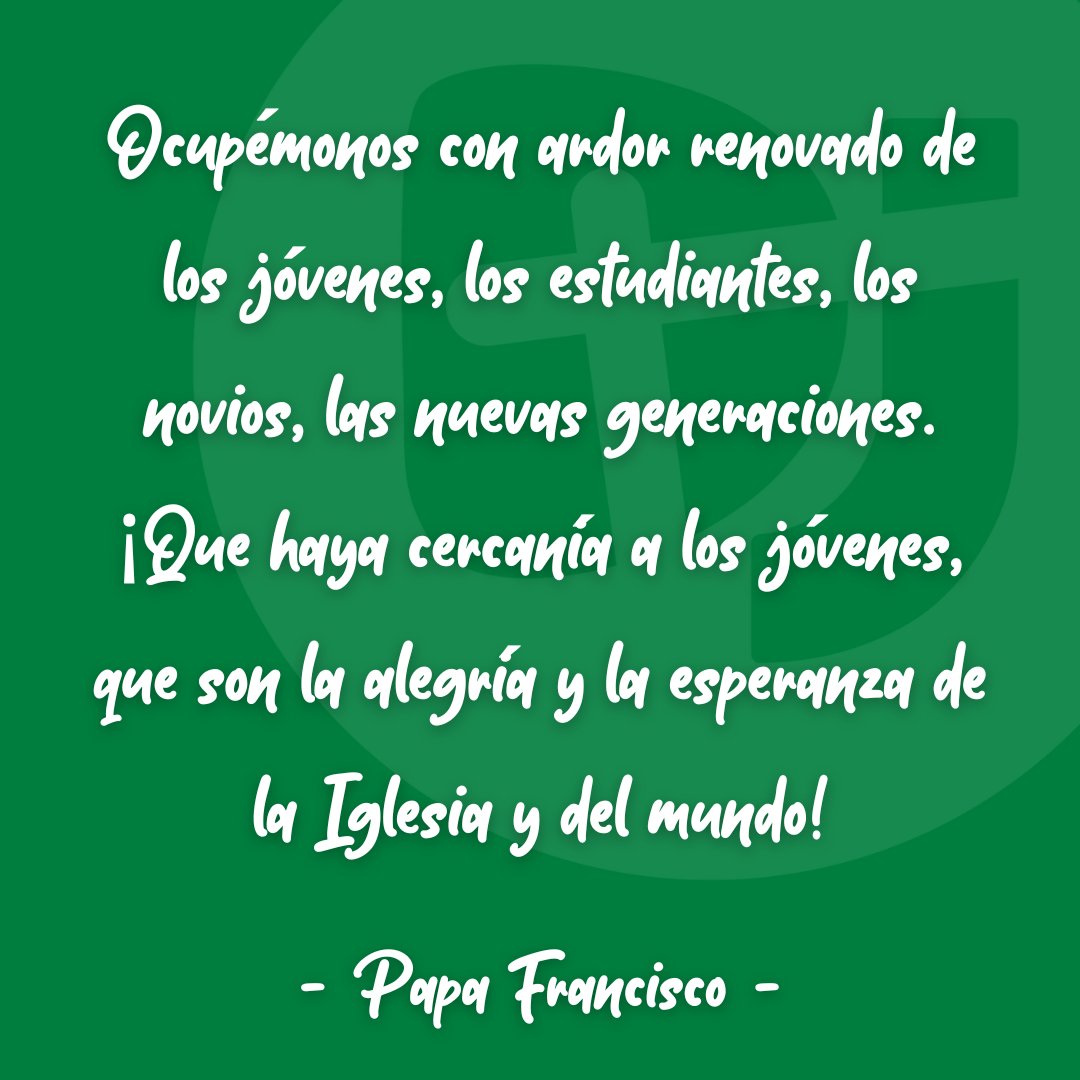 DelejuSevilla's tweet image. “Ocupémonos con ardor renovado de los #jóvenes, los #estudiantes, los #novios, las nuevas generaciones. ¡Que haya cercanía a los jóvenes, que son la alegría y la esperanza de la #Iglesia y del mundo!” (Cf. Bula «Spes non confundit», 12)

@Pontifex