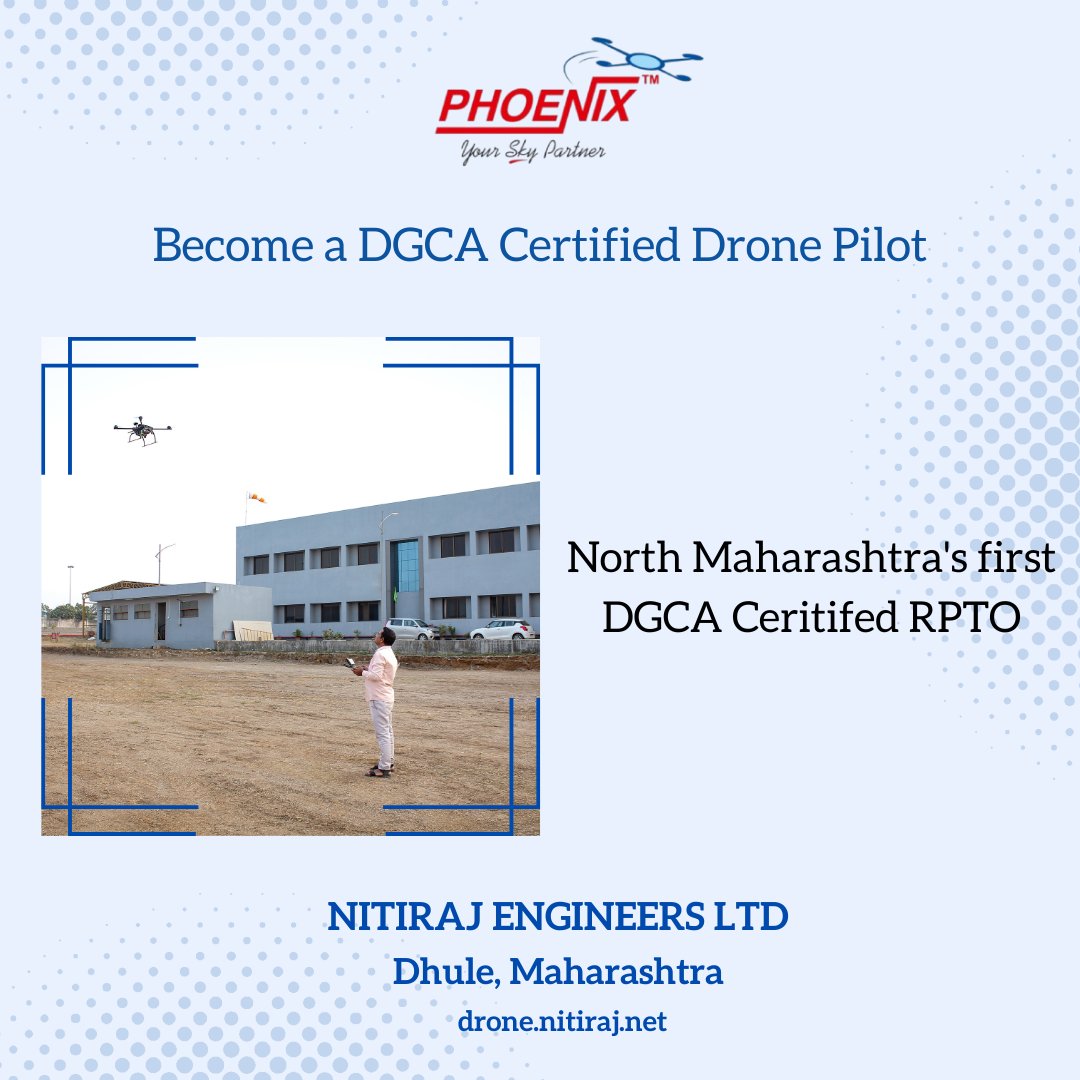 Phoenix_Nitiraj's tweet image. Become a DGCA ceritifed drone pilot and give wings to your career! Enroll with Nitiraj RPTO and Dhule, Maharashtra and complete your certified professional drone flying course. 
Register now at drone.nitiraj.net/rpto-enroll/

 #drone #dronepilot #nitirajengineersltd #phoenix