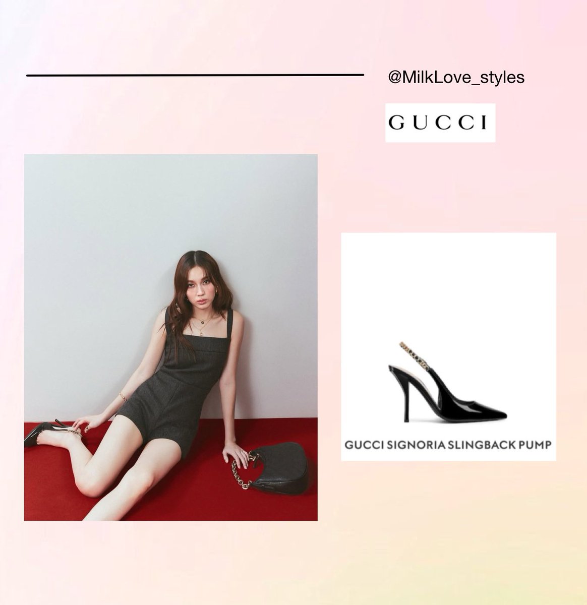 MilkLove_styles's tweet photo. Love Pattranite for @gucci (Post Update). She is wearing: 
- GUCCI SIGNORIA SLINGBACK PUMP

#GucciSignoria #GucciFW24 #Gucci #LOfficielThailand #LOfficielMode 

#มินิฮาร์ทของเลิฟ #loverrukk #GMMTV #MilkLove_styles https://t.co/pB837avGeD