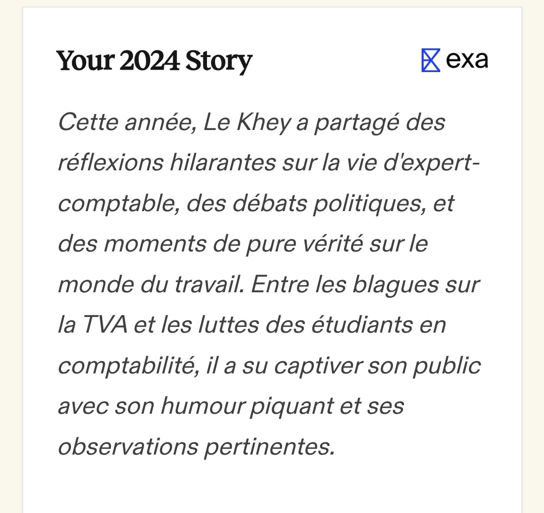 comptabeasy's tweet image. J'aime bien mdr 
#TwitterWrapped2024