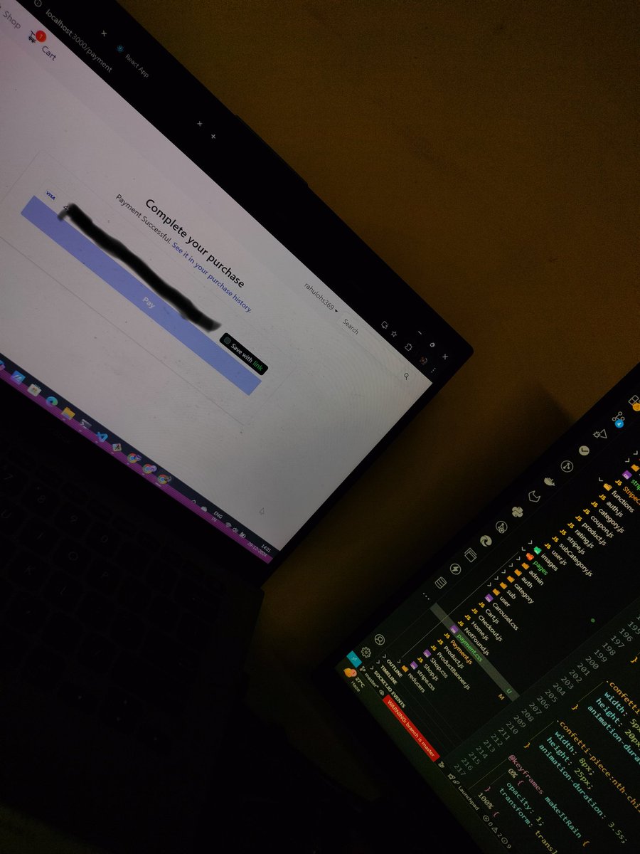 rahul_ohs_369's tweet image. 🚀 Last weekend to step into 2025 with purpose!
Today’s grind: Adding Stripe Payment Gateway to the project. 💳✅
Shoutout to all the hustlers—What’s your weekend goal? Drop it below, let’s stay accountable and inspired.
Let’s make it count! 🛠️ #CodingGoals #js #web