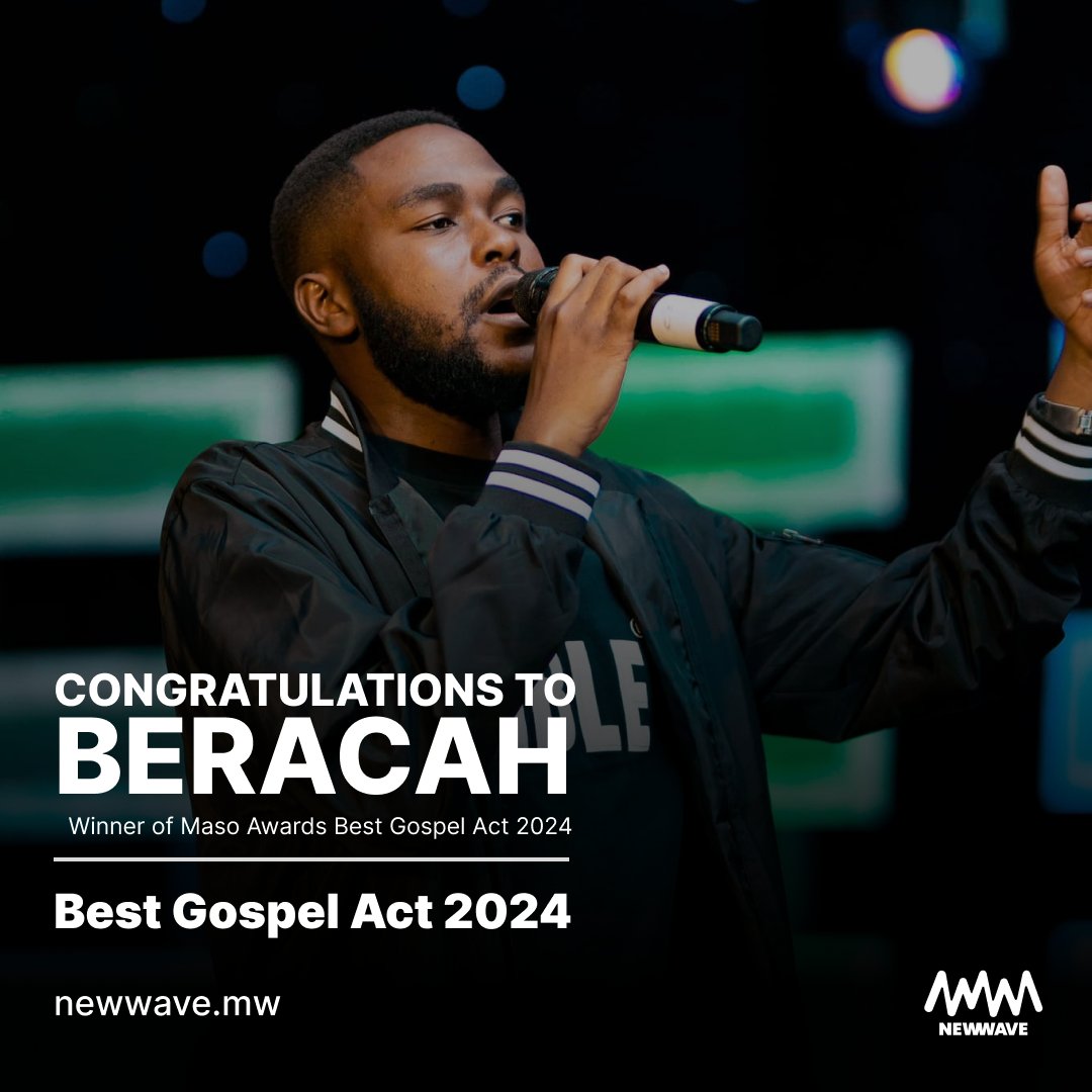Congratulations to <a href="/BeracahMw/">Beracah 🇲🇼</a> for taking home the Best Gospel Act (Male) 2024 at the <a href="/MasoAwards/">Maso Awards</a> last night! Big thanks to the fans for always showing love and support!