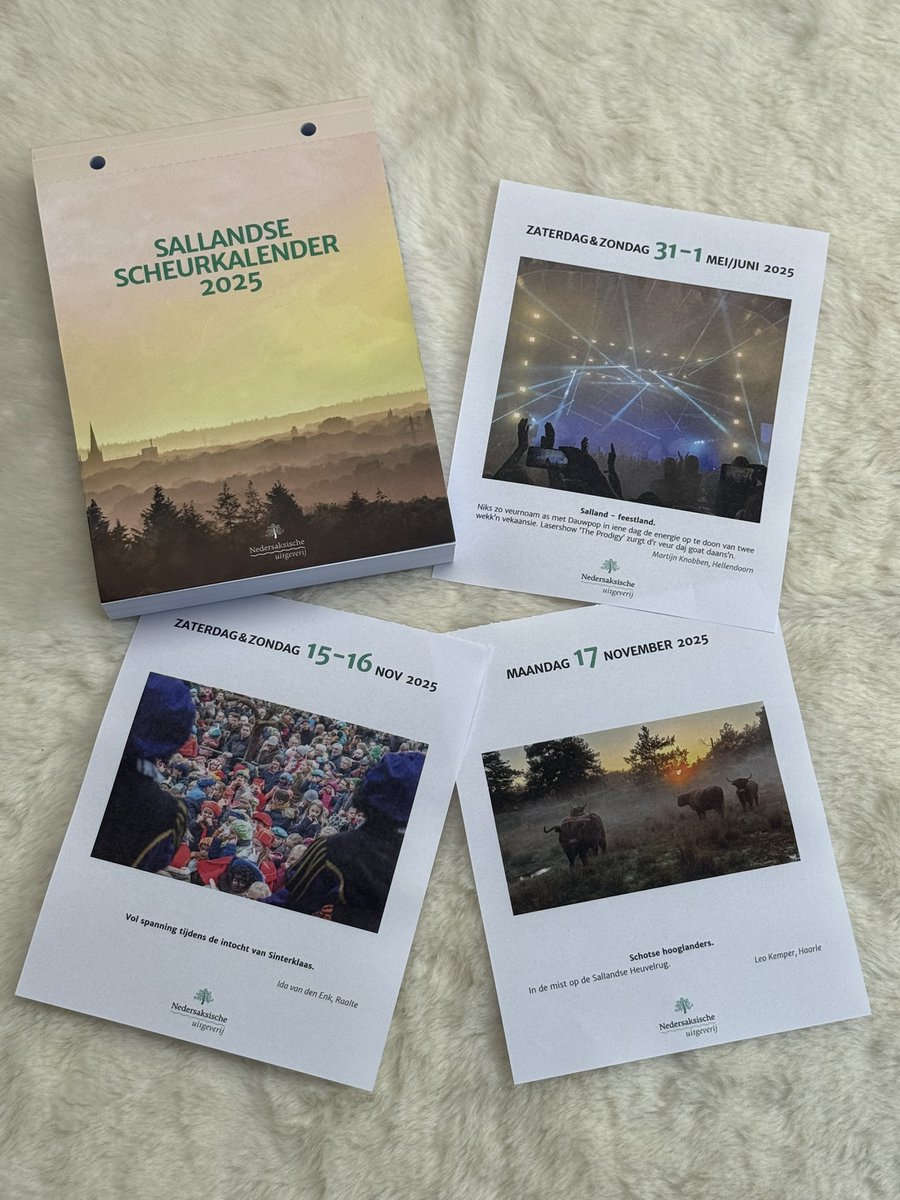📅✨Heb jij jouw #scheurkalender2025 al?✨📅Ben je op zoek naar een unieke kalender met adembenemende foto’s én een echte connectie met #Salland? Dan is de Sallandse Scheurkalender 2025 precies wat je nodig hebt!📦
#Fotografie #LokaalPrachtig #nedersaksischeuitgeverij