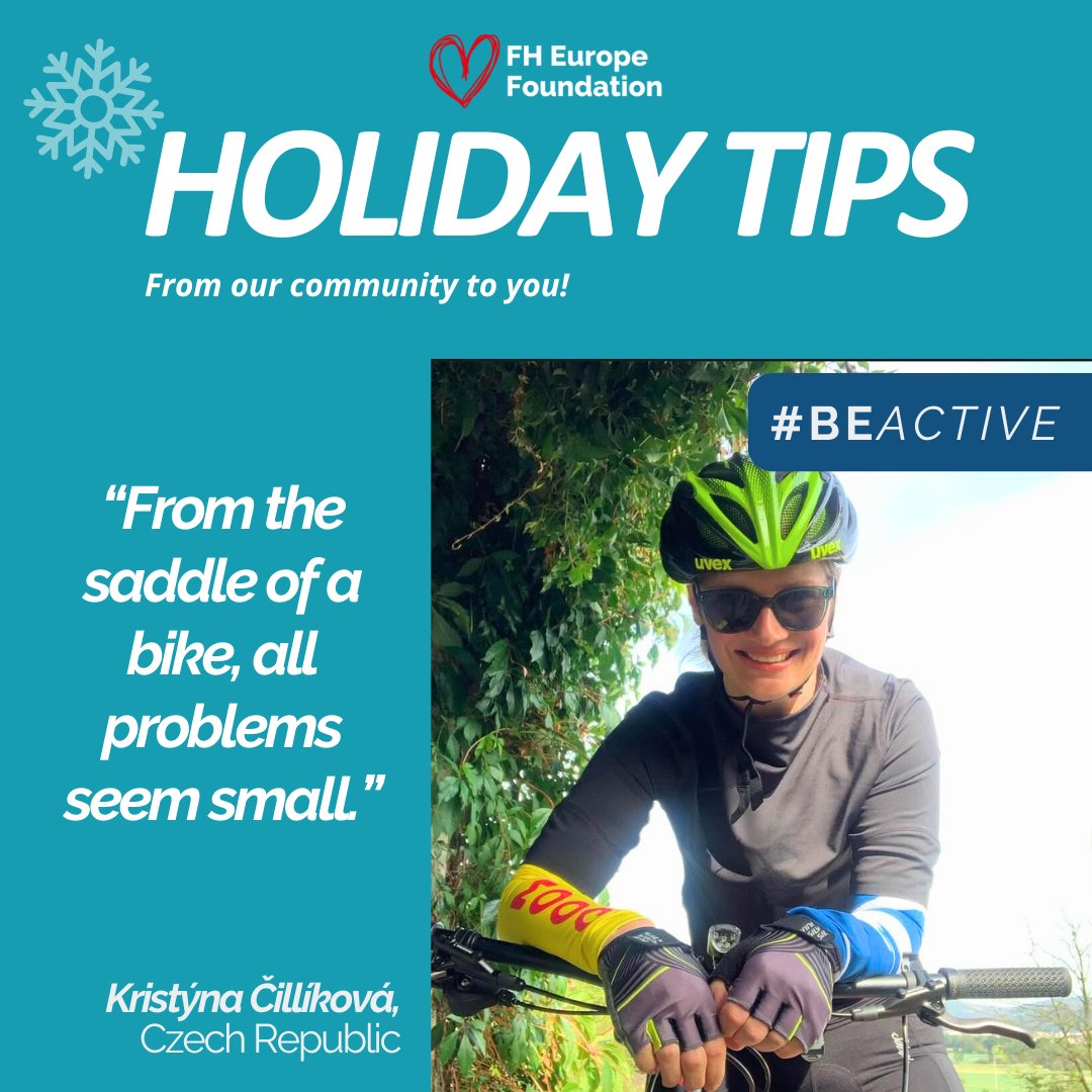 fhpatienteurope's tweet image. 🚴‍♀️ “From the saddle of a bike, all problems seem small.”

🎄 Kristýna Čillíková from ČAKO finds freedom and strength in cycling – it clears the mind and strengthens the heart.

💬 What outdoor activity lifts your spirits?

#FHEuropeFoundation #BeActive #FHEFCommunity