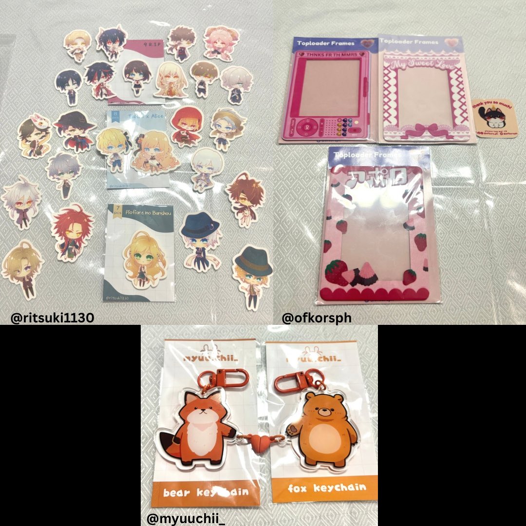UWLDHSMF I COULDN’T RESIST GETTING SOME CUTE STUFF TOO 🥹💖 

@/ritsuki1130 (since i tagged u alrdy HWMDHE) feeding my otome soul 🫳

<a href="/ofkorsph/">kors 🌸</a> with the cute frames!!!

<a href="/myuuchii_/">myuu.chii</a> with the adorable keychains that reminded me of my yumeship!! 🥹💖

(2/4)