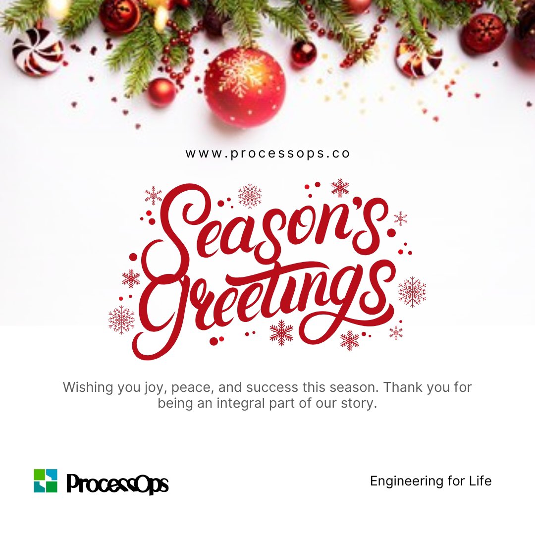 RealSeunTay's tweet photo. Season’s Greetings from ProcessOps!

Wishing you warmth, joy, and continued success this festive season. Thank you for being part of our journey.

Here’s to even greater achievements ahead!

Best wishes,
— The ProcessOps Team https://t.co/s1ci4VhSCF