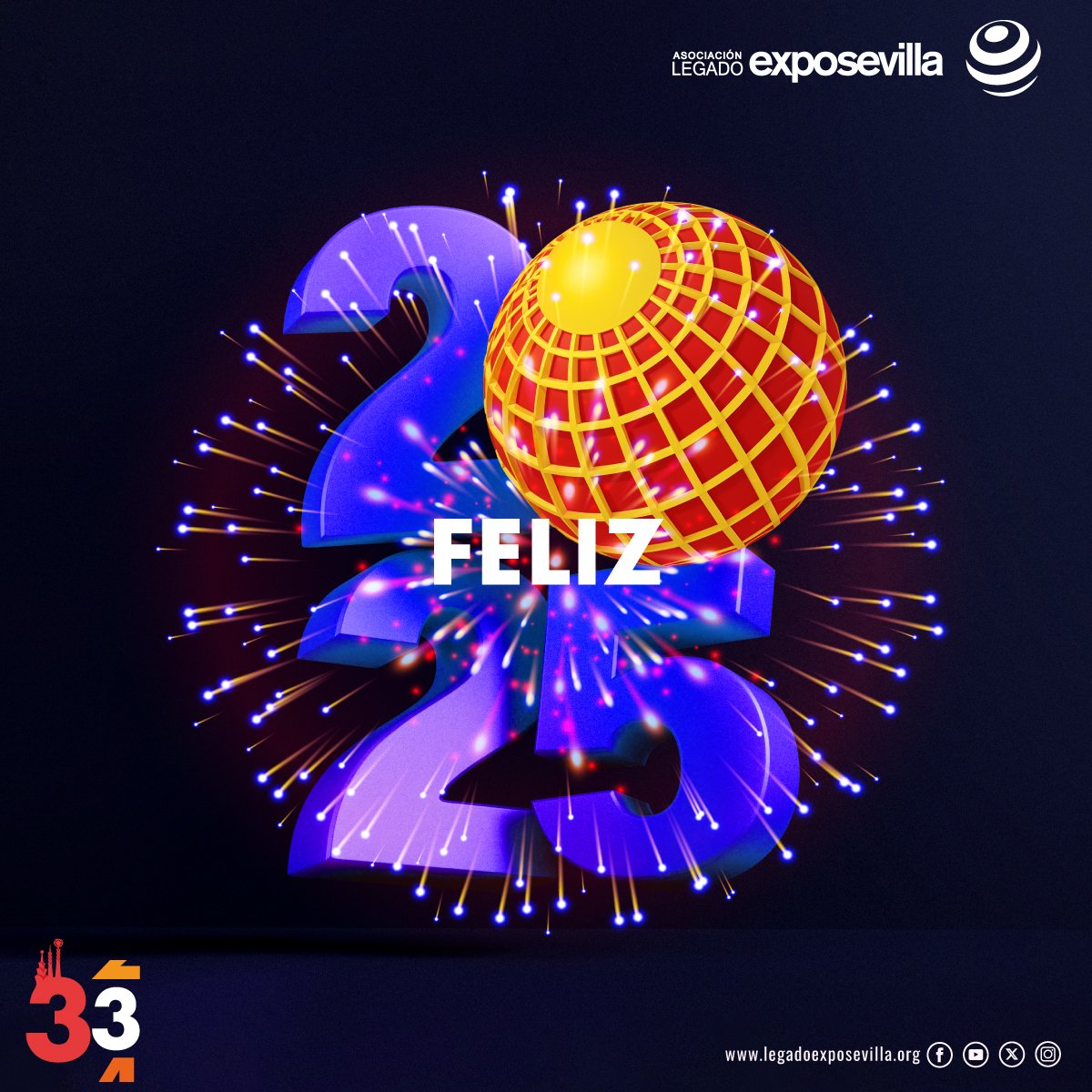 Desde <a href="/LegadoExpo/">Legado Expo Sevilla</a> te deseamos un feliz año nuevo 2️⃣0️⃣2️⃣5️⃣ 🌐🎇