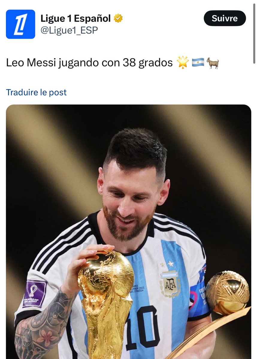 🚨 La Ligue 1 répond à Cristiano Ronaldo 🥶🥶 :

« Messi jouant sous 38 degrés. »