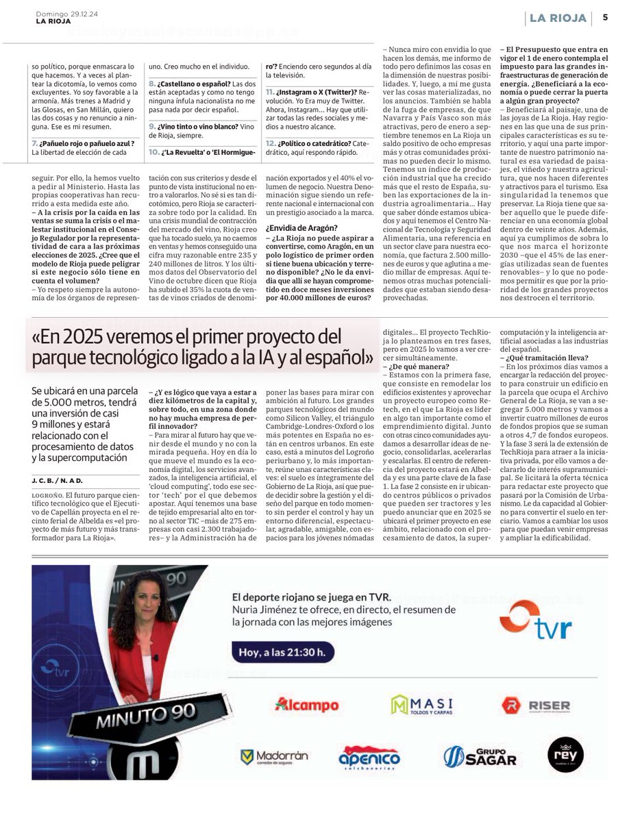 PP La Rioja (@lariojapp) on Twitter photo 🗞️ <a href="/CapellanGonzalo/">Gonzalo Capellán</a> en <a href="/lariojacom/">lariojacom</a> “En 2025 se ejecutarán proyectos emblemáticos que mejorarán infraestructuras sanitarias, educativas y del tejido productivo. Los datos socioeconómicos y de generación de riqueza en La Rioja son muy positivos, pero el año que viene serán mejores” 🗞️ <a href="/CapellanGonzalo/">Gonzalo Capellán</a> en <a href="/lariojacom/">lariojacom</a> “En 2025 se ejecutarán proyectos emblemáticos que mejorarán infraestructuras sanitarias, educativas y del tejido productivo. Los datos socioeconómicos y de generación de riqueza en La Rioja son muy positivos, pero el año que viene serán mejores”