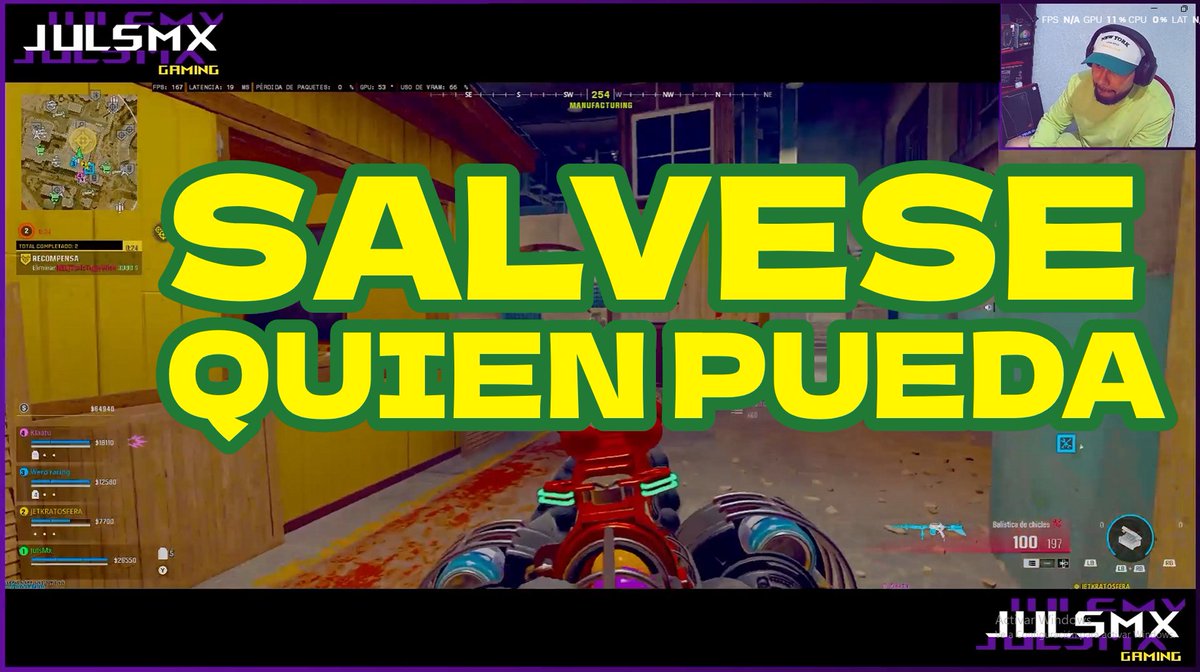 julsmx_'s tweet photo. Sálvese quien pueda https://t.co/PUBsGrr6na a través de @YouTube 

#Warzone #Gameplay #twitch https://t.co/XFXV9YOe52