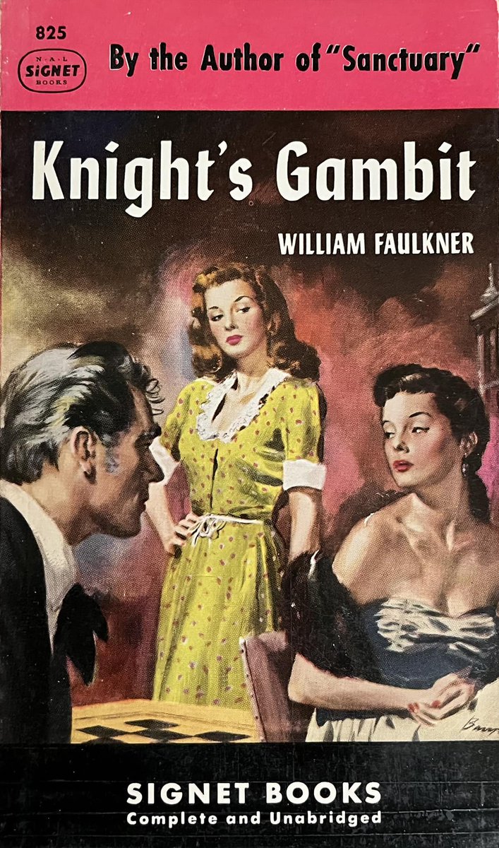wilsongullis's tweet photo. Knight's Gambit by William Faulkner (Signet 825, December 1950). #KnightsGambit #WilliamFaulkner #1950s #book #books #Paperback #coverart #cover #artwork #SignetBook #SignetBooks #vintage #vintagepaperback #vintagepaperbacks https://t.co/j8qo3yzKW5