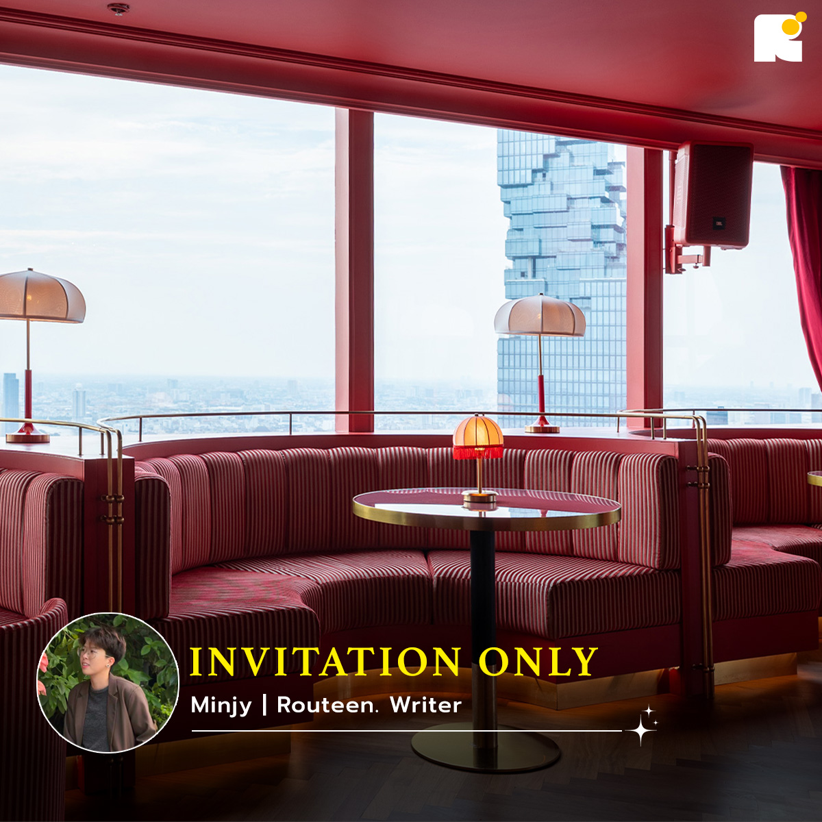 Routeenco's tweet image. 💛 #INVITATIONONLY
Pick By Rawissada Rattakitvicharn Na Nakhon (Routeen. Writer)
—
“นี่น่าจะเป็นอีกหนึ่งบาร์ในกรุงเทพฯ ของปีนี้ที่ฮอตฮิตและวิวสวยที่สุดแห่งหนึ่งในกรุงเทพฯ แล้ว  ที่นี่ตั้งอยู่ที่ชั้น 55 ของตึกเอมไพร์ สาทร แล้วเรื่องความวินเทจลักชูรีที่นี่ก็เทสเรามาก ๆ
