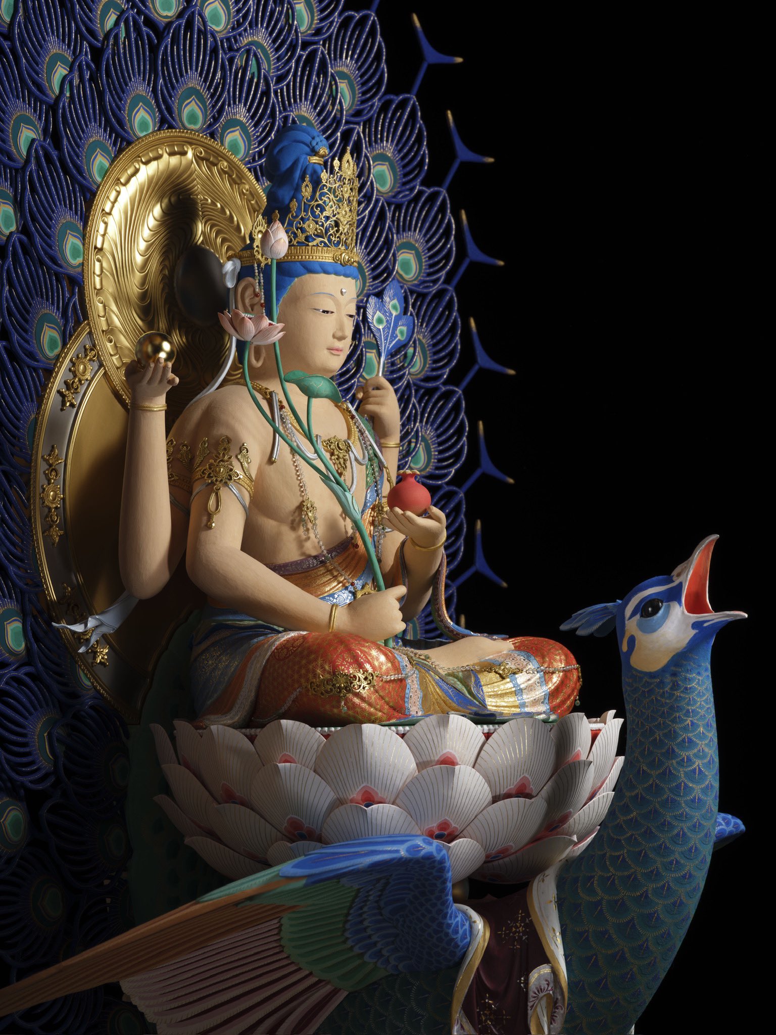 木彫/寿老(極彩色)住吉大社仏師有職 木彫/寿老(極彩色)住吉大社仏師