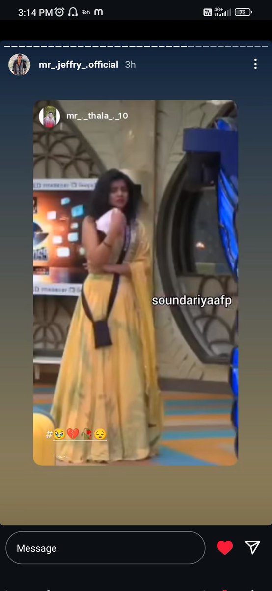cinemas_ism's tweet photo. #jeffrey shared story about
What #sounda gave msg to him❤🩹
Avaloda frndship Jeff therium💯✨
So haters you just 🤐🤫
#BiggBossTamil8
#BiggBossSeason8Tamil https://t.co/QhenAxScY8