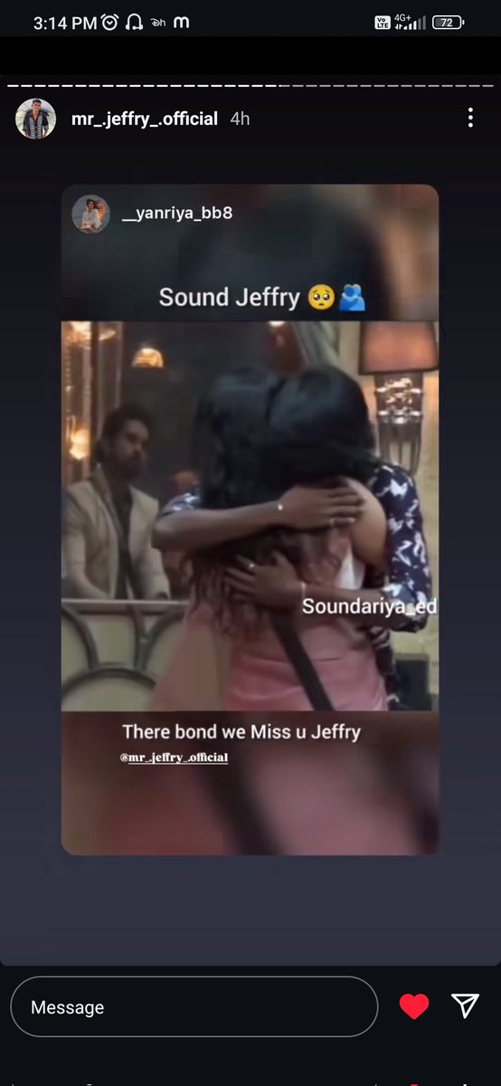 cinemas_ism's tweet photo. #jeffrey shared story about
What #sounda gave msg to him❤🩹
Avaloda frndship Jeff therium💯✨
So haters you just 🤐🤫
#BiggBossTamil8
#BiggBossSeason8Tamil https://t.co/QhenAxScY8