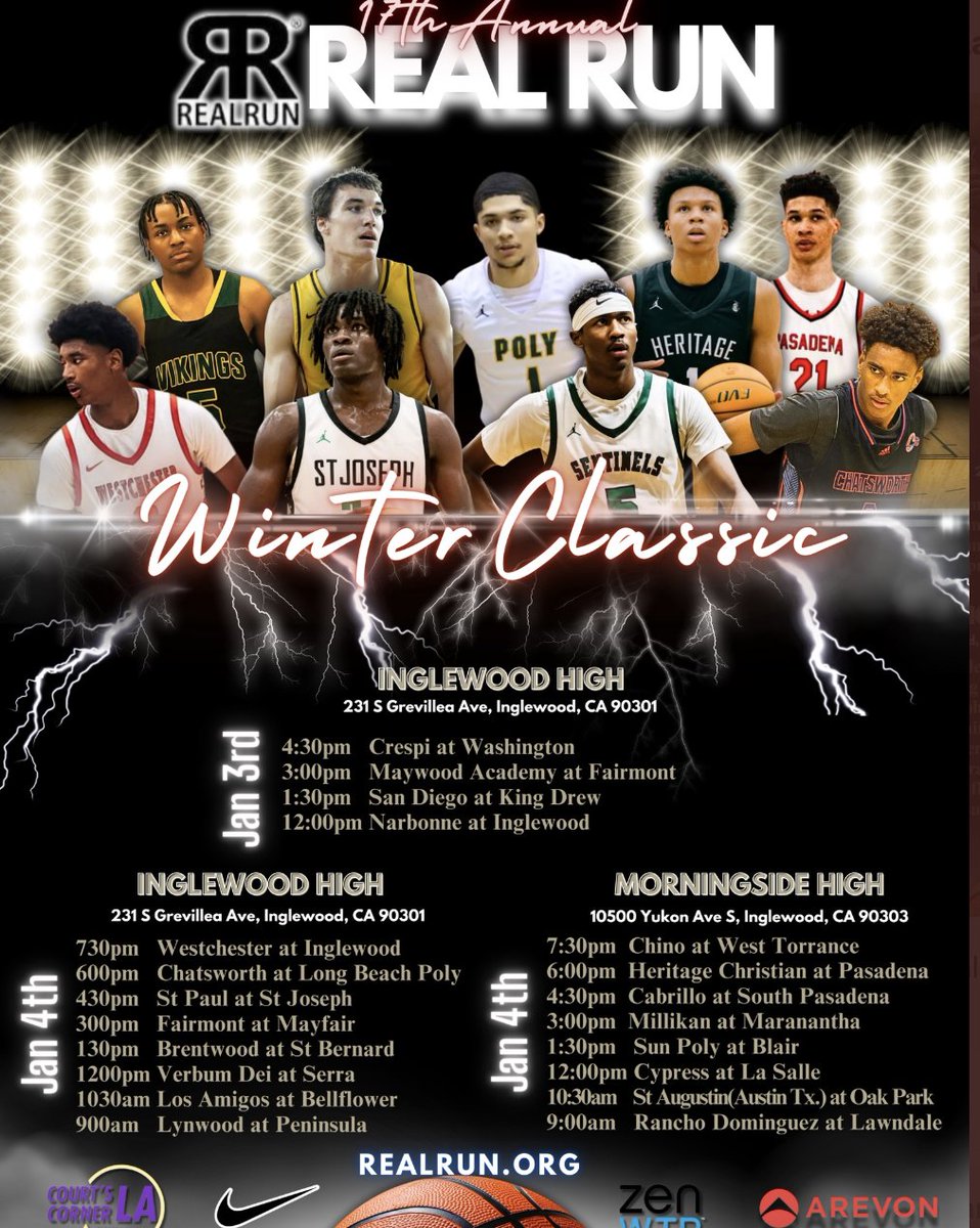 Jan. 3 and Jan. 4 at Inglewood and Morningside.