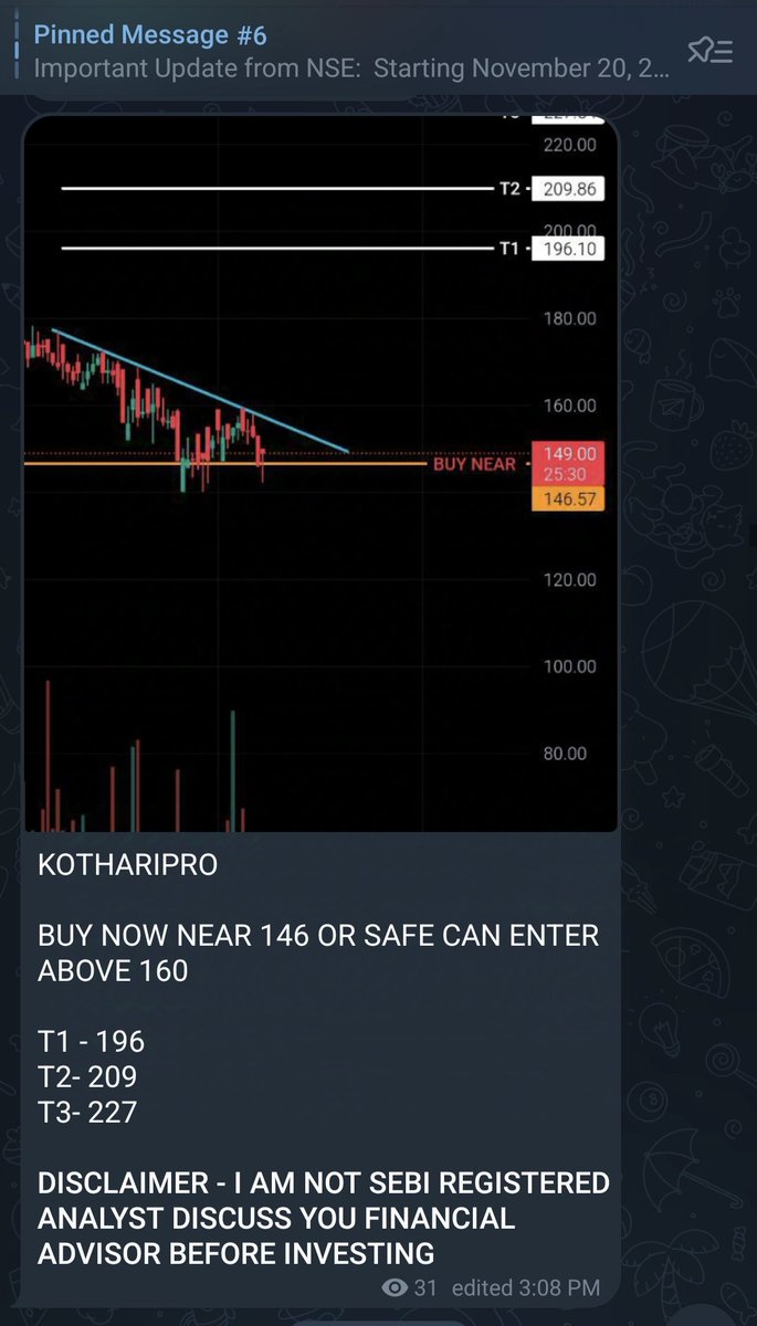 jain7599's tweet photo. GIVEN ON OUR CHANNEL 1 MONTH BACK FOR LEARNING AND STUDY PURPOSE 
GIVEN 50% 🚀 MOVE WITHIN A MONTH.

JOIN OUR CHANNEL FOR LEARNING PURPOSE -
https://t.co/rebrkOwBME

#StockMarket #BREAKOUTSTOCKS #stocks #kotharipro #StocksInFocus https://t.co/MaSg5VHkOQ