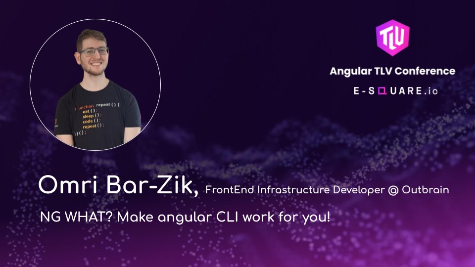 The outstanding talk by <a href="/omri_barzik/">omri bar-zik</a>, FrontEnd Infrastructure Developer <a href="/Outbrain/">Outbrain</a>  is now available. 

"NG WHAT? Make angular CLI work for you!"

Watch it now: lnkd.in/dcVUfnh8