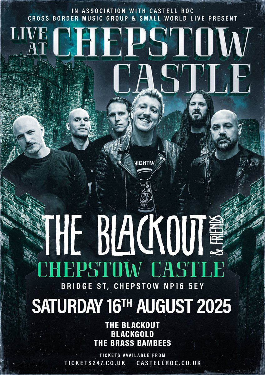 SURPRISE!!!! 🥳

We are super pleased to announce that we are playing Chepstow Castle August 16th 2025! 

Joining us will be <a href="/BLACKGOLDhg/">BLACKGOLD</a> &amp; <a href="/TheBrassBambees/">The Brass Bambees</a> 🖤

This is ONE of possibly ONLY TWO headline shows planned for The Blackout in 2025.

Tickets:
 ticket247.co.uk/Event/the-blac…