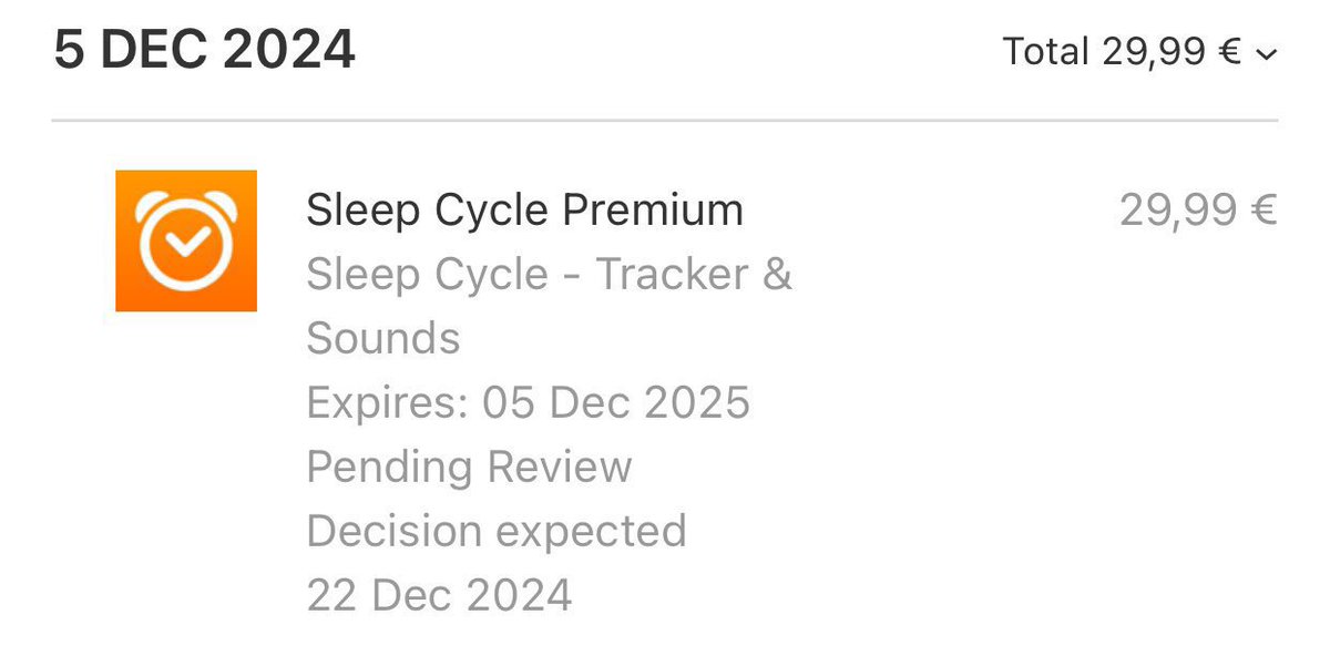fineartfocusBTS's tweet photo. Wel done @sleepcycle ! Congratulations for making money by trapping people into ‘ oh you’ve passed the trial date , now we’ve charged you ‘ trick.

Cheap move!

And shame on you @AppleSupport for not refunding even though I’ve reported this unwanted purchase 11 days later ! https://t.co/Uq1HvDM2Vs