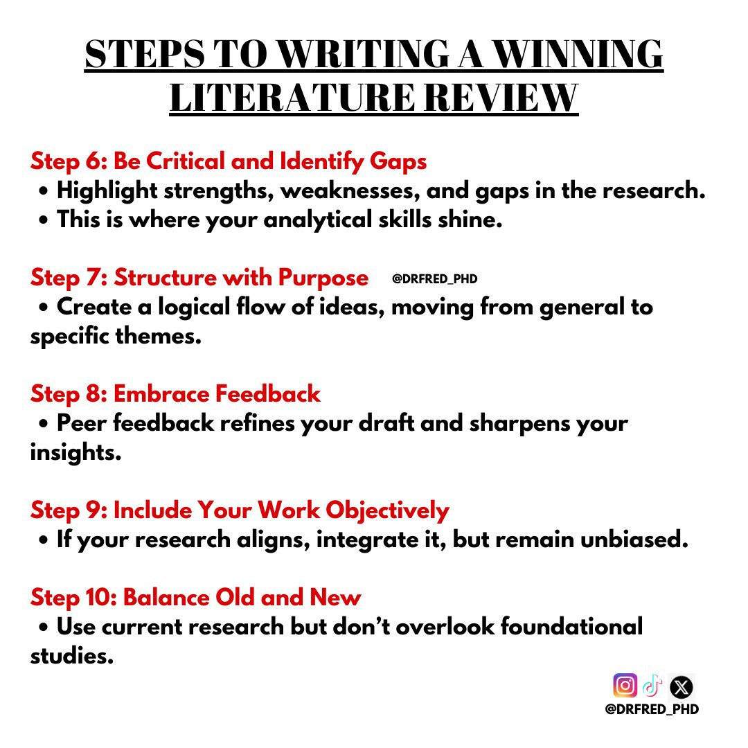 DrFred_PhD's tweet image. #literaturereview #academicwriting #researchtips #drfredphd #masters #thesishelp #writingtips #studentsuccess #researchlife #academicsuccess #phdjourney #academicgrowth #writingcommunity