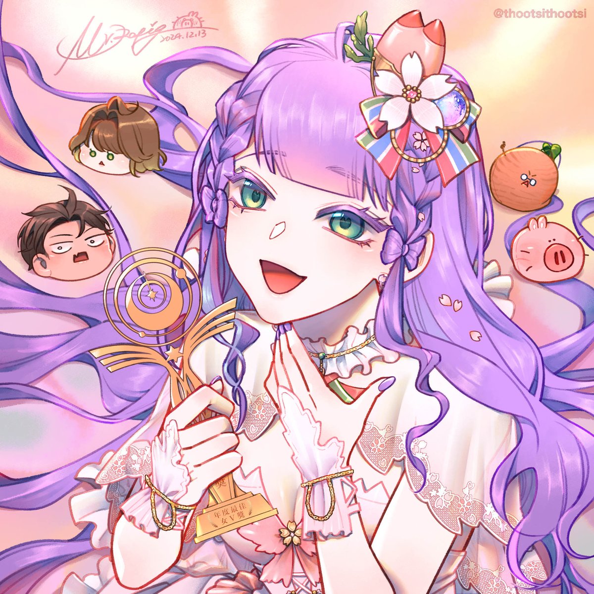 DIKA0530's tweet photo. 感謝雨生跟兔子豬老師的賀圖🎉
豬豬年末忙死，手上有將近十件計畫跟合作在同時進行，每天都在燃燒生命😂
2024即將告一段落，2025基本上計畫已經是全滿的狀態，真的很滿，也很緊張，希望一切可以順利🙏
還有這裡也要來再次推廣優質台漫【台祖配信中】🫶
雨生跟兔子豬老師趕稿之餘也別累壞身體了喔🍵(遞 https://t.co/YNUqCGAAAp