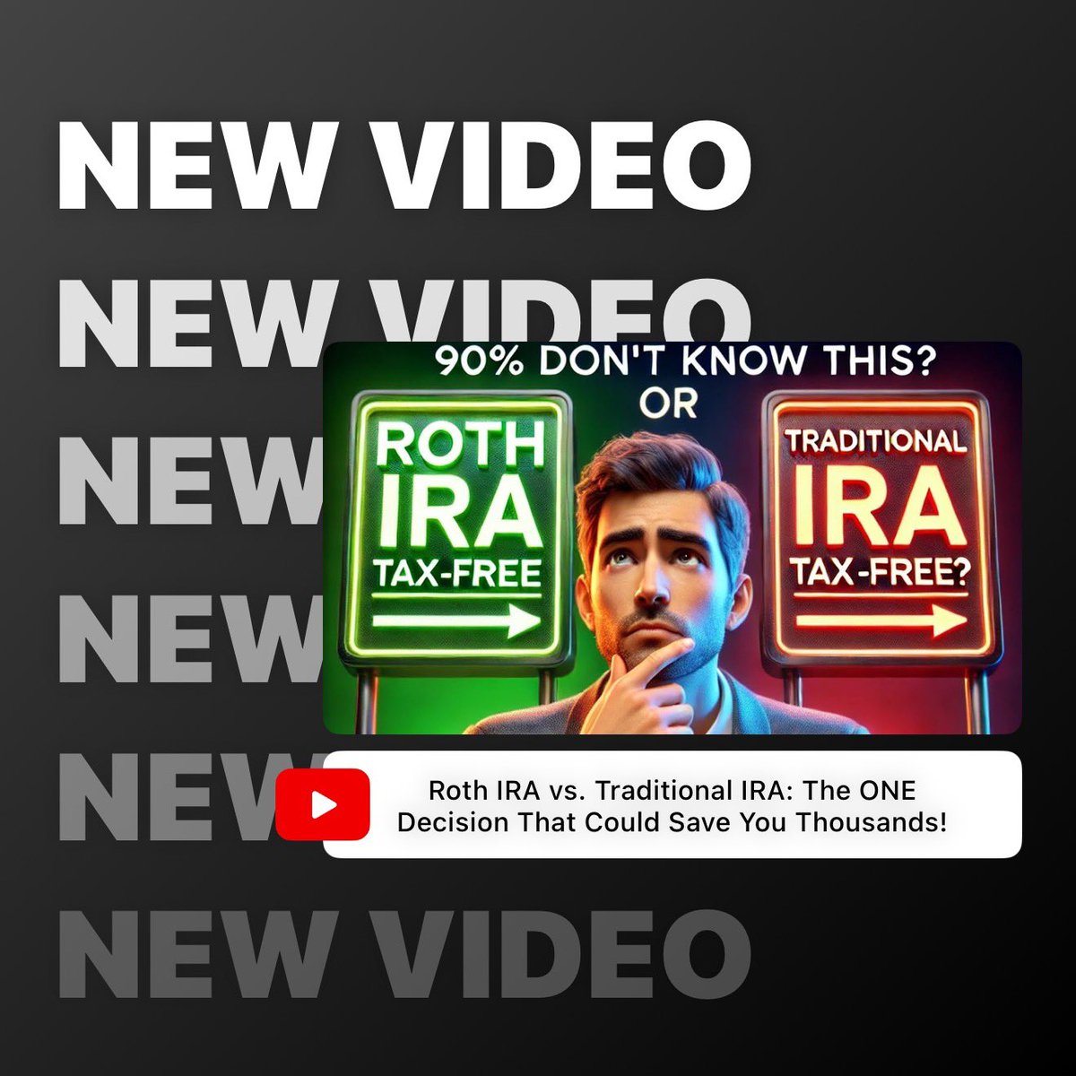 financacademy's tweet photo. Roth IRA vs. Traditional IRA: The ONE Decision That Could Save You Thous... https://t.co/xQ8iNXk0Eu via @YouTube https://t.co/kK6T5ZymHm