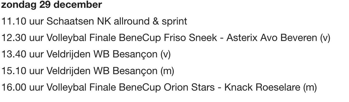 De perfecte dag om sport te kijken. Via NOS.nl, -app en NOS Live op je televisie kan je schakelen tussen de verschillende sporten