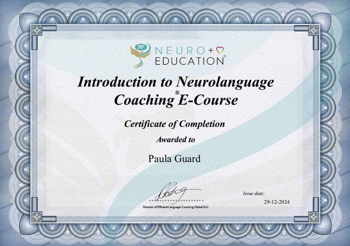 Just finished an Introduction to Neurolanguage Coaching course- very interesting stuff! #langtwt
