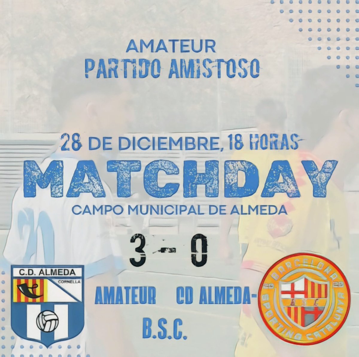 🔵⚪ Victoria de nuestro Primer Equipo en el amistoso celebrado ayer contra B.S.C

⚽ Dos goles de Waku y uno de Lee para no perder la forma en este parón navideño.