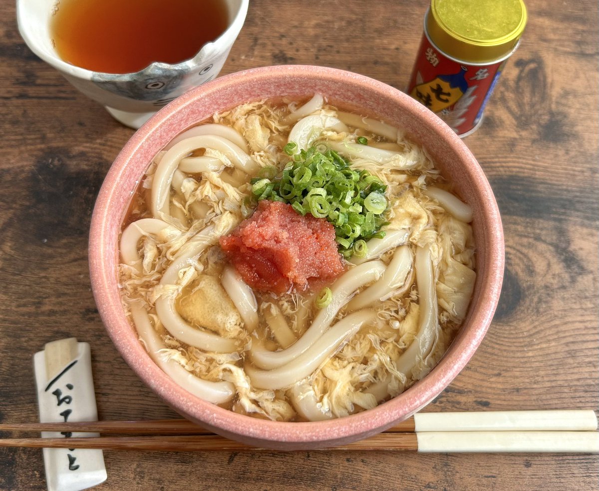 redbeanjam1210's tweet photo. 食べるとホッとする明太卵とじうどん☺️
とろみのある甘めの出汁が温かくて美味しい😋 https://t.co/dDwIFDmJgA