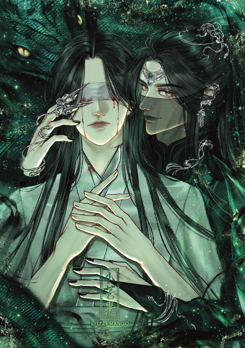 เย้~ในที่สุดก็วาดเสร็จแล้ว 
Shi Mei &amp; Hua Binan 

#2ha #二哈和他的白猫师尊