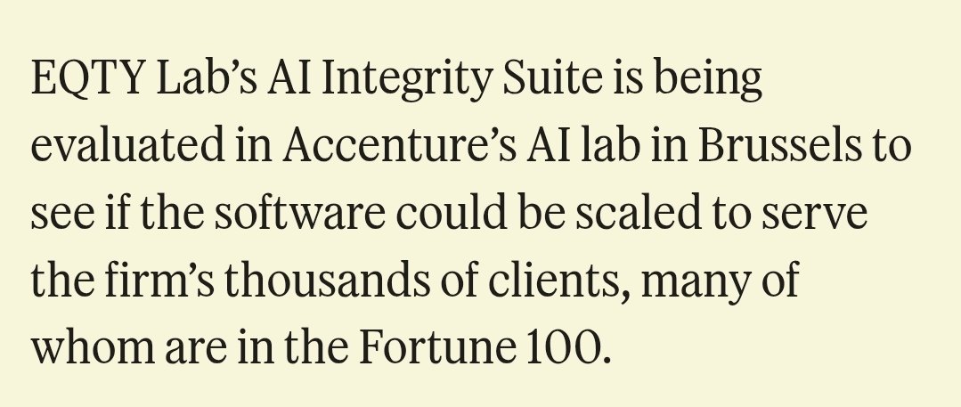 Control_Alt_BTC's tweet photo. EQTY Lab & #Accenture
#EQTYlab #Nvidia #AI #Intel #ADQ #ClimateGPT #Dell #Hedera #HBAR #EMTECH @markchadwickx
(Note. Accenture is EMTECH ("CBDC dev.) and Ripple investor. Emtech 🤝 Hedera) https://t.co/Rc5AYhS29i