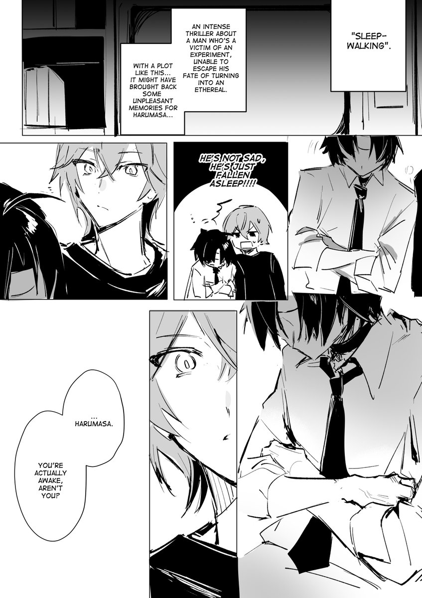 Lullaby [14 pages] 
* Trust story, chara demo, chara ep spoilers 
Harumasa invoked so much feelings I just really wanna make this (1/4) #WiseHaru 
#zzzero #hoyocreators #zzzfanart 