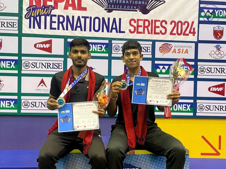 HGBAcademy's tweet photo. Congratulations to Divyansh &amp; Niraj for winning the Silver Medal at the Nepal Junior International Tournament! This marks HGBA’s first international medal, and we are incredibly proud of their hard work and dedication. Here’s to continued growth and  success! #HGBA #SilverMedal https://t.co/0v6Cju2rRN