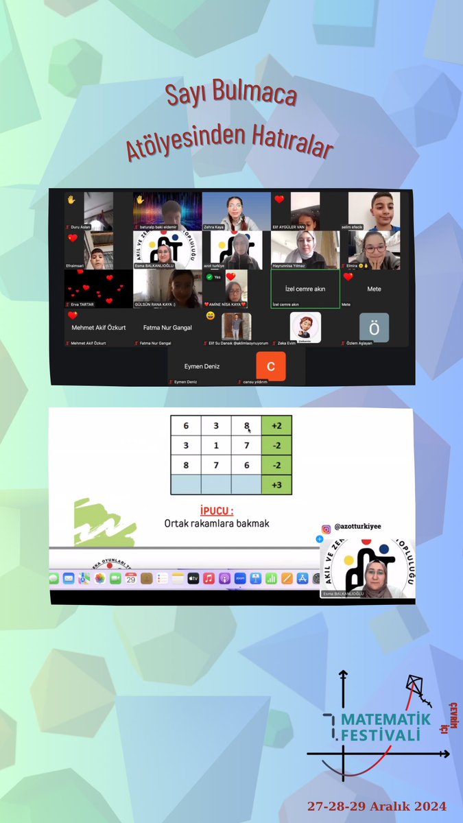 Esma hocamıza atölyesi için teşekkür ederiz ✨