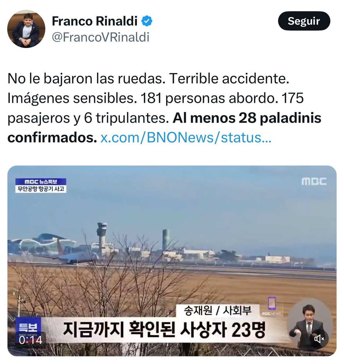 Fegane75's tweet photo. El pseudo “experto en aviación “@francovrinaldi que llevan a la televisión para atacar a aerolíneas hablando de (paladinis=fiambres) en un accidente aéreo sobre los fallecidos. Desubicado 🤡 https://t.co/p8kTizomRC