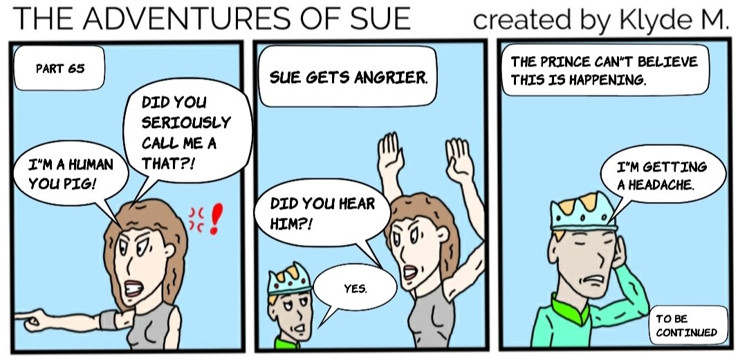 Klyde_M_'s tweet photo. Part 65 THE ADVENTURES OF SUE
#webcomic #webtoon #adventure #action #comic #comics #comicstrip #TheAdventuresOfSue #comicbook #comicartist #fiction #elves #readthis #hashtag #readthiscomic #fantasy https://t.co/e8kyOKXKFt
