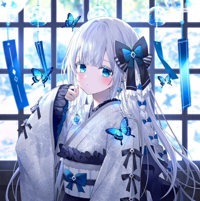 #2024年自分が選ぶ今年の4枚白髪銀髪たくさん描きました来年もよろしくお願いします! 