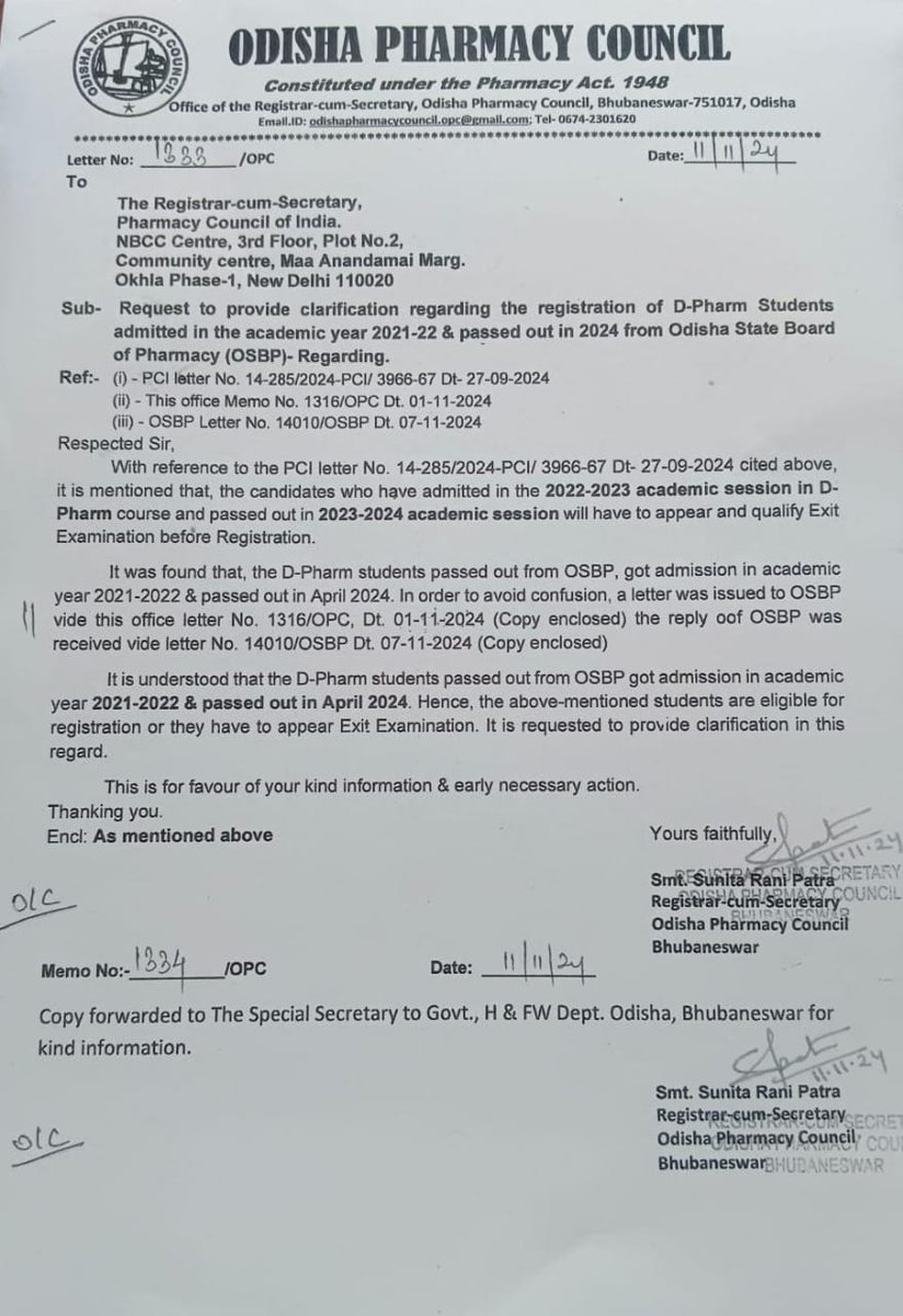 OdishaRegister1's tweet photo. #justice_for_2021_23_pharmacy_students
#orpha
@narendramodi @MoHFW_INDIA @dpradhanbjp @MohanMOdisha @MahalingMukesh @TPhWpharmacy @JPNadda @DrMontuPatel @mansukhmandviya @President_PCI @IPA_India @HFWOdisha @Opsabbsr
देखना यह है कि पीसीआई की नींद कब टूटेगी।
#Corruption #pci https://t.co/2QJEZtR9Qy